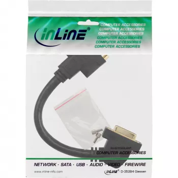 InLine DVI-I adaptérový kábel 24+5 DVI samica / samica s prírubou 0,2 m