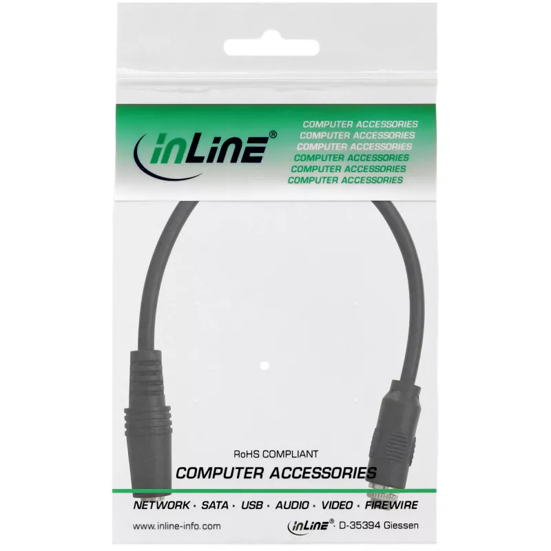 InLine audio adaptérový kábel, 3,5 mm stereo samica na samicu, s jedným plášťom, 0,2 m