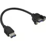InLine USB 3.0 adaptérový kábel Type-A samica / chassis konektor Type-A, 0,20 m