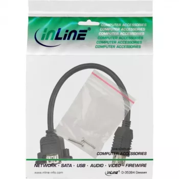 InLine USB 3.0 adaptérový kábel Type-A samica / chassis konektor Type-A, 0,20 m