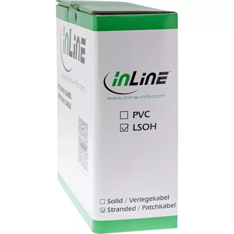 InLine prepojovací kábel S/FTP PiMF Cat.6A bez halogénov 500MHz sivý 100m