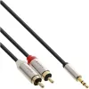 Audio kábel 3,5 mm samec na 2x RCA samec InLine Basic tenký S-99241