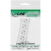 InLine zásuvkový blok, 5-násobný ochranný kontakt CEE 7/3, biely, 1,5 m