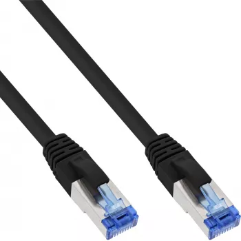 InLine prepojovací kábel S/FTP PiMF Cat.6A bez halogénov 500MHz čierny 0,25m