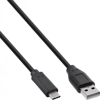 USB 2.0 kábel InLine 35736 USB-C konektor samec / USB-A konektor samec čierny 0,5m
