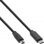 InLine USB 2.0 kábel, USB-C konektor samec / Mini-B konektor samec (5-pinový), čierny, 3 m