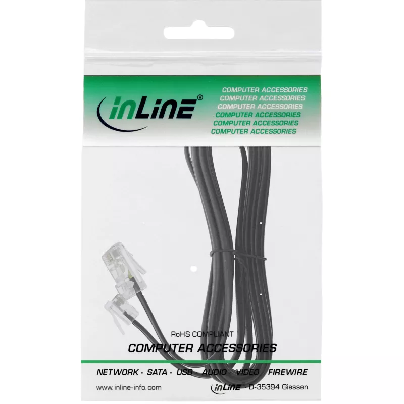 InLine modulárny kábel RJ45 8P4C / RJ11 6P4C konektor samec/konektor samec 6 m