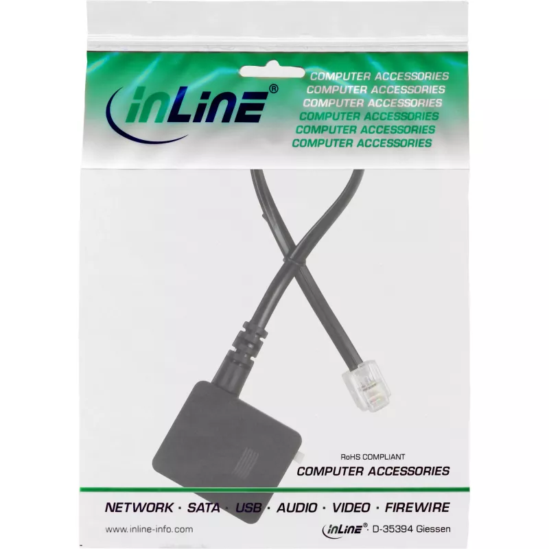 TAE adaptérový kábel RJ11 6P4C konektor samec na TAE-N konektor samica InLine 69946