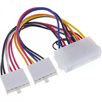 InLine ATX napájací adaptérový kábel / klasický P8/P9-A konektor pre AT základnú dosku 0,20 m
