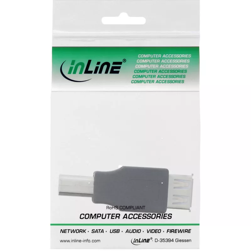 USB 2.0 adaptér Type-A konektor samica / Type-B konektor samec InLine 33442