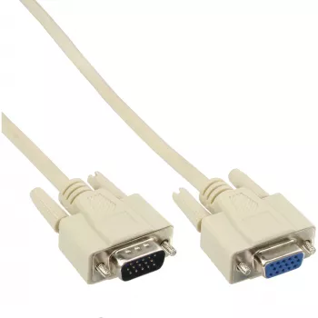 InLine VGA kábel 15 HD konektor samec/konektor samica béžový 3 m
