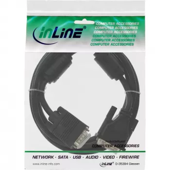 InLine DVI-A kábel 12+5 konektor samec / 15Pin HD VGA konektor samec 3m