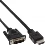 InLine HDMI-DVI kábel HDMI konektor samec / DVI konektor samec 18+1 čierny 1 m