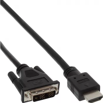 InLine HDMI-DVI kábel HDMI konektor samec / DVI konektor samec 18+1 čierny 3 m