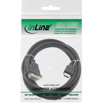 InLine HDMI-DVI kábel HDMI konektor samec / DVI konektor samec 18+1 čierny 3 m