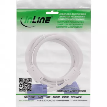 InLine S-VGA kábel 15 HD sivý konektor samec / konektor samec 3 m