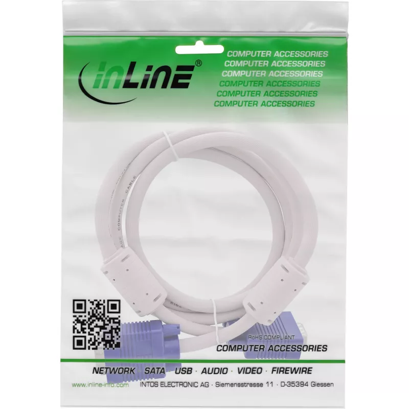 InLine S-VGA kábel 15 HD sivý konektor samec / konektor samec 3 m