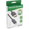 InLine tenký Ultra High Speed HDMI kábel AM/DM 8K4K pozlátený čierny 0,3m