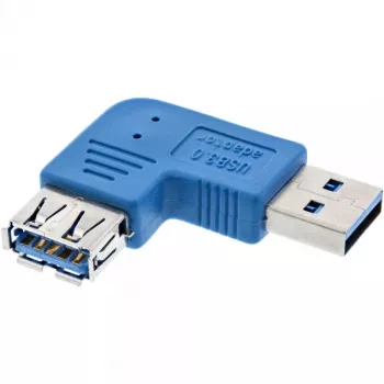 USB 3.0 adaptér Type-A samec / A samica doľava zahnutý 90° InLine 35300M