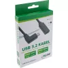 InLine USB 3.2 Gen.1x2 kábel, USB-C konektor samec zahnutý / konektor samica, čierny, 1m