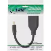 InLine adaptérový kábel Mini DP konektor samec na DisplayPort konektor samica, 4K2K, čierny, 0,15m