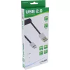InLine USB 2.0 špirálový kábel, USB-C konektor samec / USB-A konektor samec, čierny/alu, flexibilný, 0,5 m