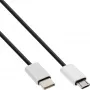 InLine USB 2.0 kábel, USB-C konektor samec / Micro-B konektor samec, čierny/alu, flexibilný, 0,5m