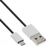 InLine Micro-USB 2.0 kábel, USB Type-A / Micro-B M/M, čierny/alu, flexibilný, 5m