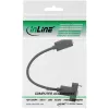 InLine USB 3.2 C konektor samica / samica s prírubovým káblom, čierny, 0,20 m