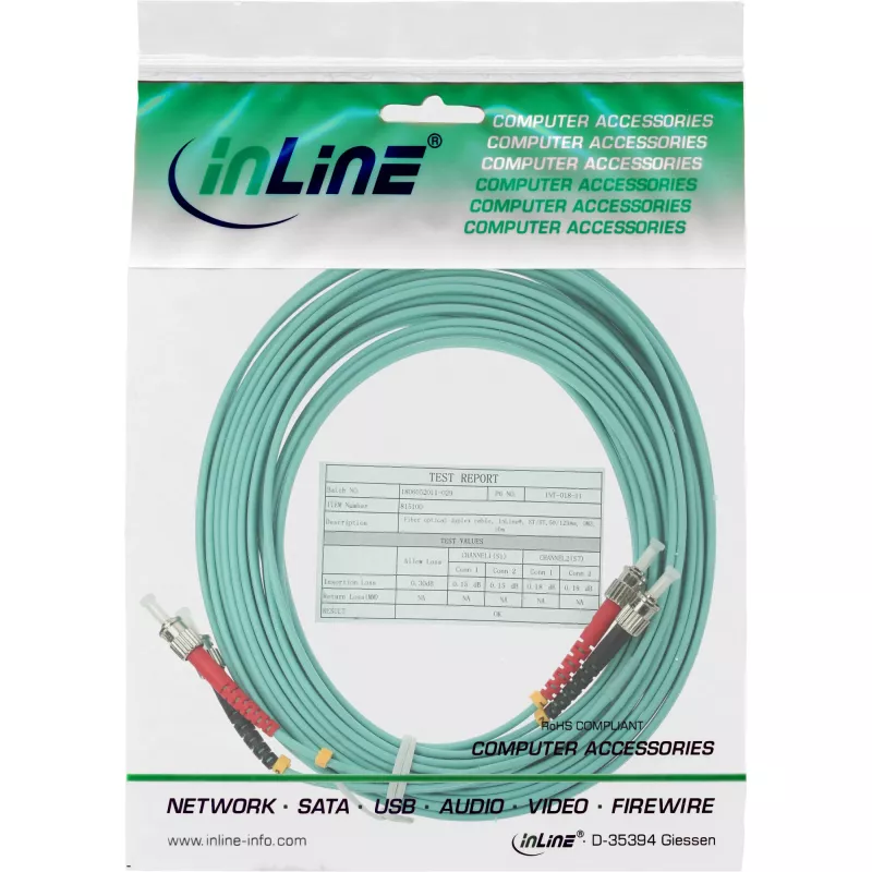 InLine optický duplexný kábel ST/ST 50/125µm OM3 7,5m