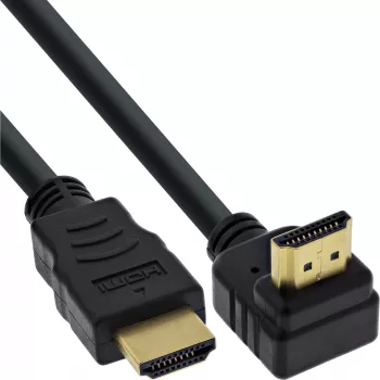 InLine High Speed HDMI kábel s Ethernetom, zahnutý, 0,3 m