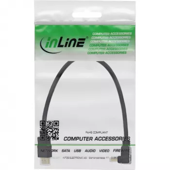 InLine High Speed HDMI kábel s Ethernetom, zahnutý, 0,3 m