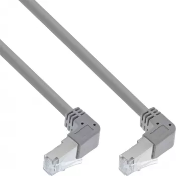 Sieťový kábel InLine® S-76602U-0.9 zahnutý konektor Cat.6 0,9 m sivý