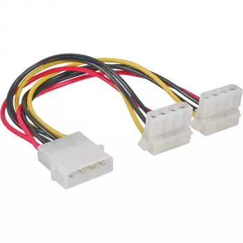 InLine interný napájací Y-kábel 1x 4-pinový Molex / 2x 4-pinový Molex zahnutý 0,15 m