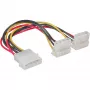 InLine interný napájací Y-kábel 1x 4-pinový Molex / 2x 4-pinový Molex zahnutý 0,15 m
