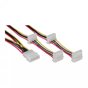 Interný napájací kábel InLine 29654A 1x 4-pinový Molex / 4x 4-pinový Molex 1 m