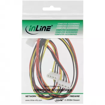 Interný napájací kábel InLine 29654A 1x 4-pinový Molex / 4x 4-pinový Molex 1 m