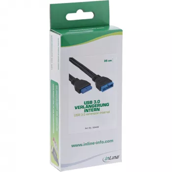 InLine USB 3.0 predlžovací interný header konektor samec/samica 33448I 0,35 m