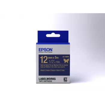 Epson etiketová kazeta saténová páska LK-4HKK zlatá/námornícka modrá 12mm (5m)