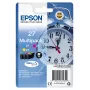 Epson budík multibalenie 3-farebný 27 DURABrite Ultra atrament, azúrová, purpurová, žltý, pigmentový atrament, 3,6 ml, 1 ks, 300 strán, multibalenie