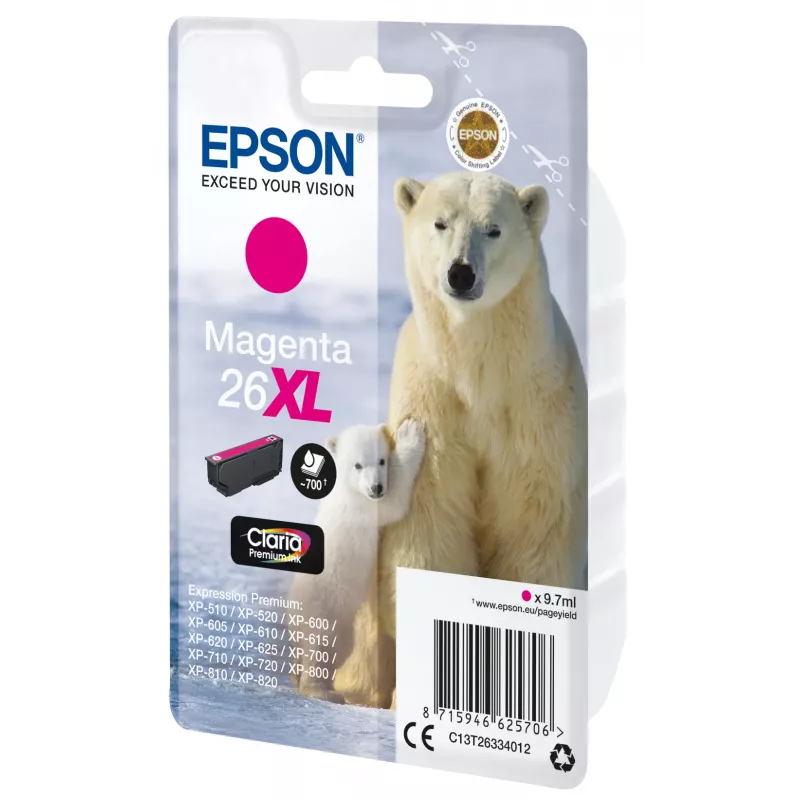 Epson Eisbär samostatné balenie magenta 26XL Claria Premium atrament