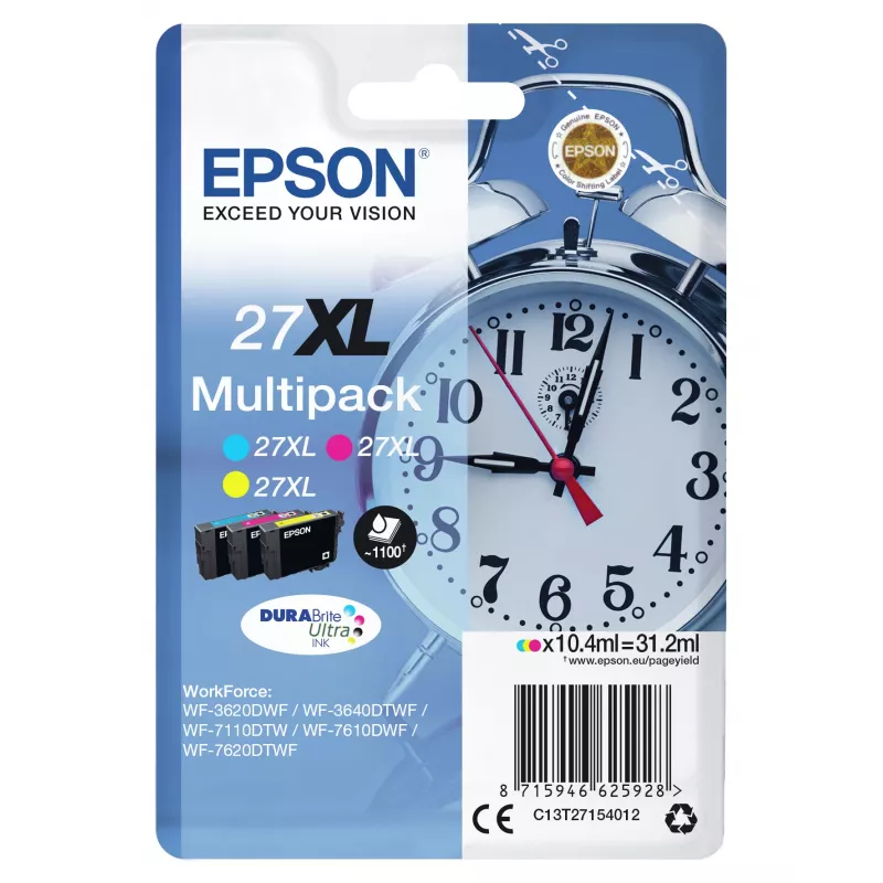 Epson Wecker multibalenie 3-farebné 27XL DURABrite Ultra atrament