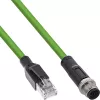 InLine priemyselný sieťový kábel, M12 4-pin D-kódovaný konektor samec na RJ45, PUR 7,5m