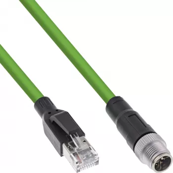 InLine Priemyselný sieťový kábel, M12 8-pólový s kódovaním X na RJ45, Cat.6A PUR, 7,5 m