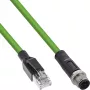 InLine priemyselný sieťový kábel, M12 4-pin D-kódovaný konektor samec na RJ45, PUR 5 m