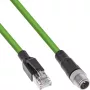 InLine priemyselný sieťový kábel, M12 8-pólový X-kódovaný na RJ45 konektor samec, Cat.6A PUR 20m