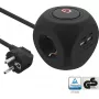 InLine Charging Cube InLine 16499B 3x ochranný kontakt 2x USB-C 2x USB-A čierna 2 m