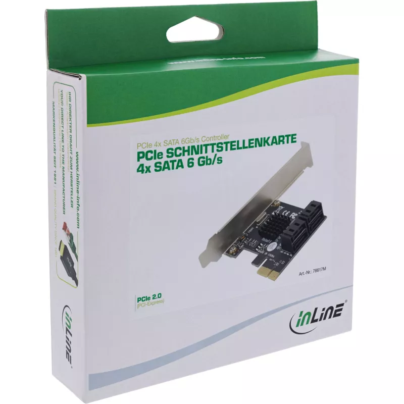 InLine SATA 6Gb/s radič so 4 SATA portmi PCI-Express 2.0