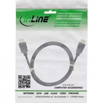 InLine Kábel HDMI, HDMI High Speed s Ethernetom, samec/samec, čierny, 1,5 m (17511)