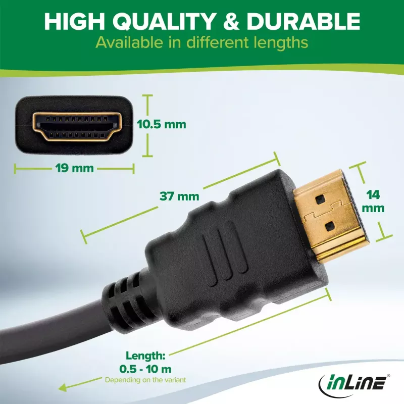 InLine HDMI kábel, HDMI High Speed s Ethernetom, konektor samec/konektor samec, čierny, 3 m
